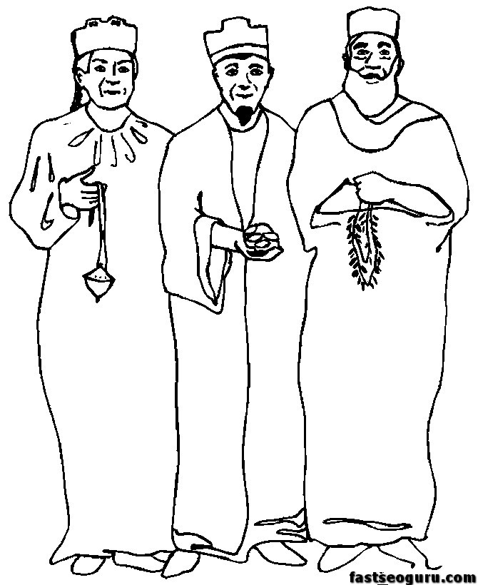 christmas Three Wisemen print coloring pages